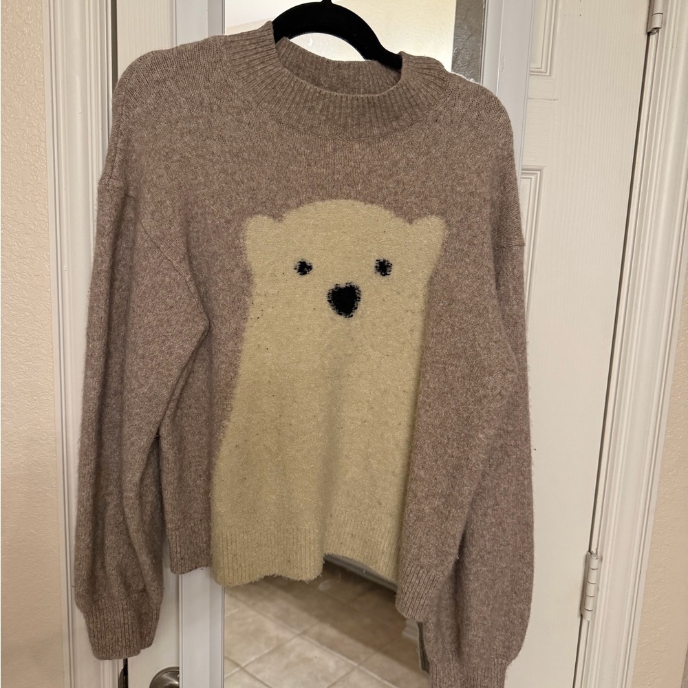 kate spade Beige and Cream Bear Sweater
